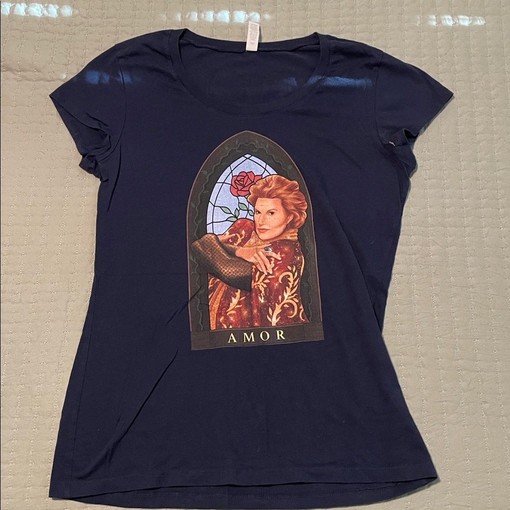 Mucho Mucho Amor Navy Graphic Tee with Amor Design